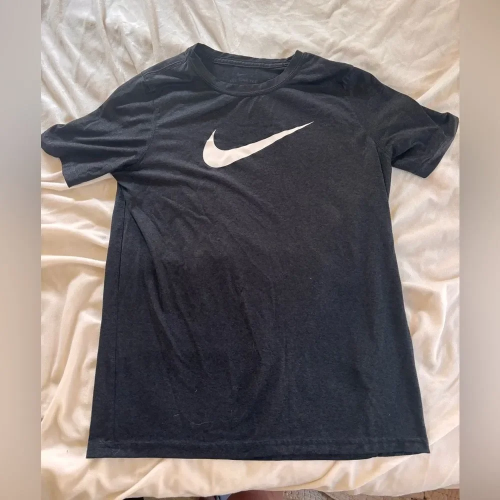 Nike Boy's Dark Gray Tee with Subtle Logo
